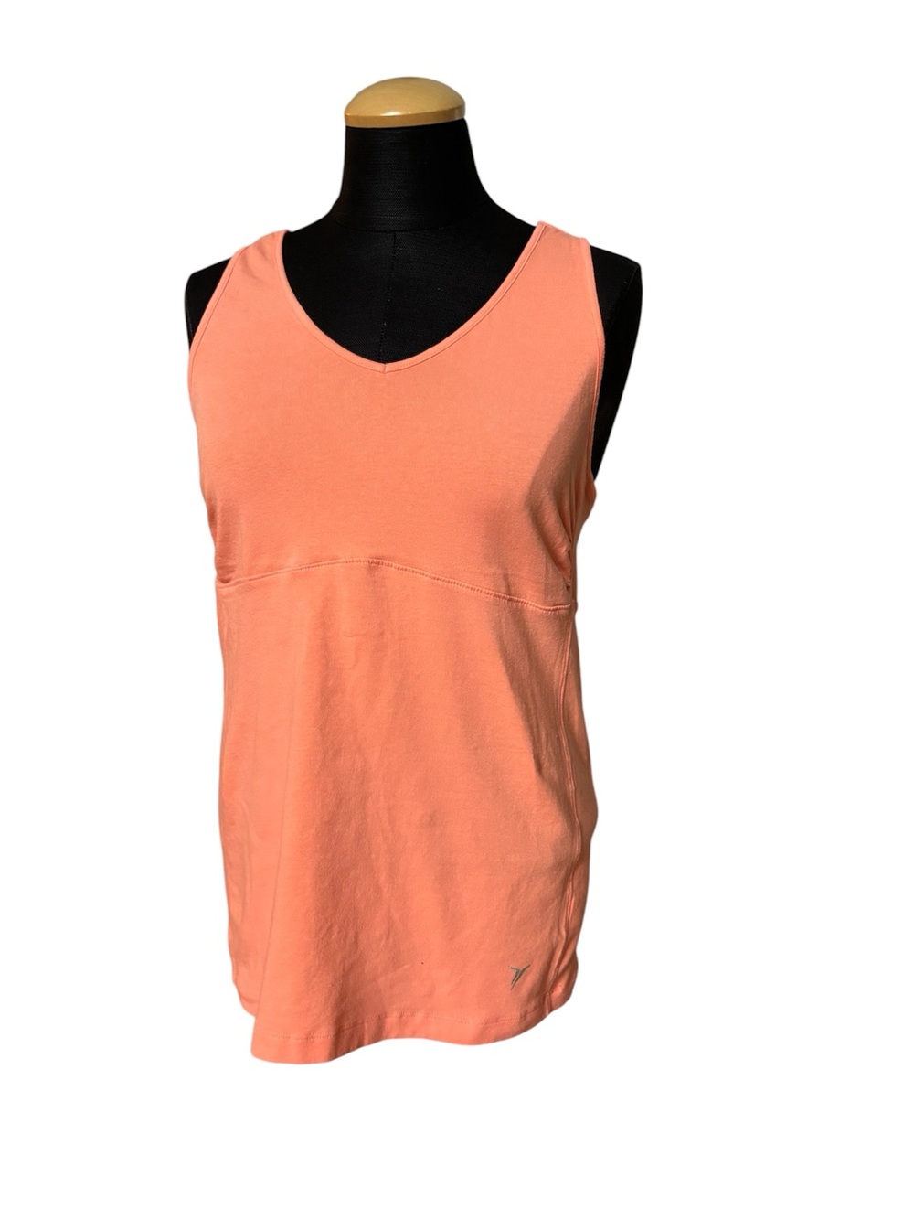 Old Navy Active Shelf Bra Tank Top Orange V-Neck Racerback Athleisure Size L